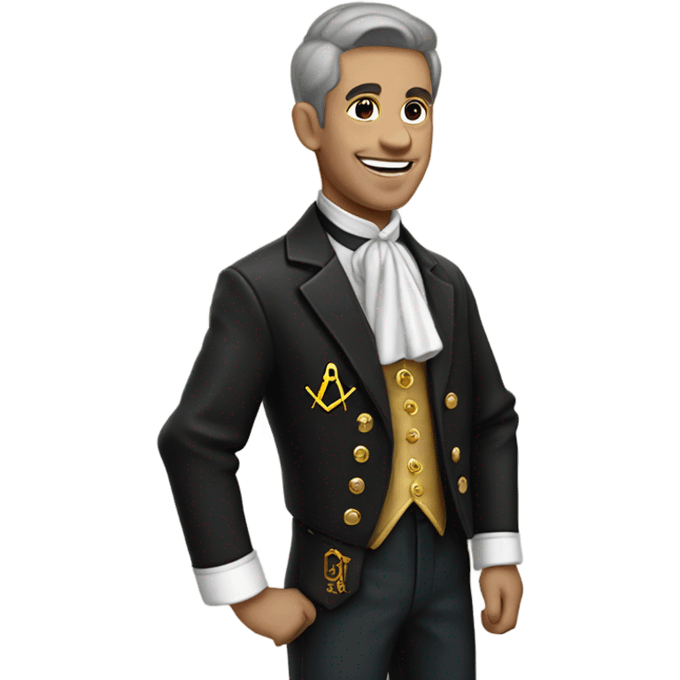 English FREEMASON wearing black jacket and Masonic Apron emoji