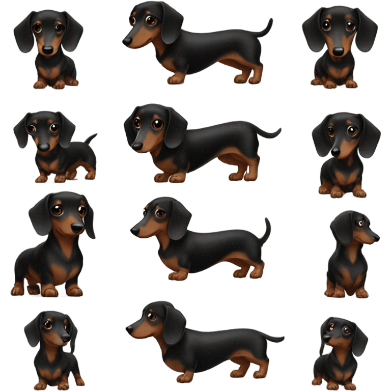 dog dachshund black and brown emoji