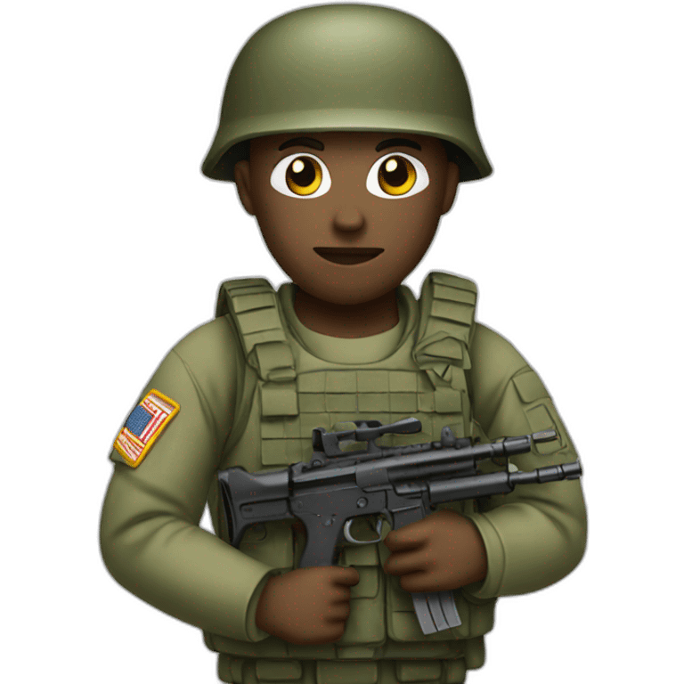 Military with gun emoji