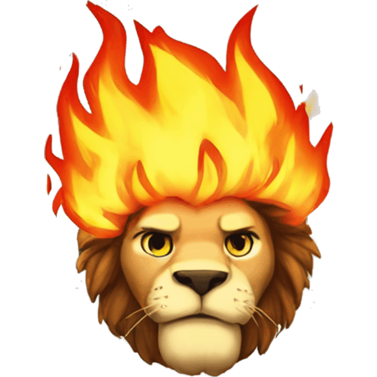 Lion on fire inspired by escanor from 7ds emoji