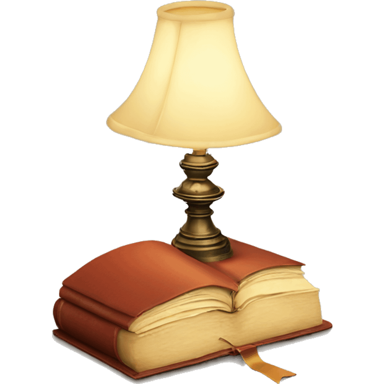 vintage lamp with open book emoji