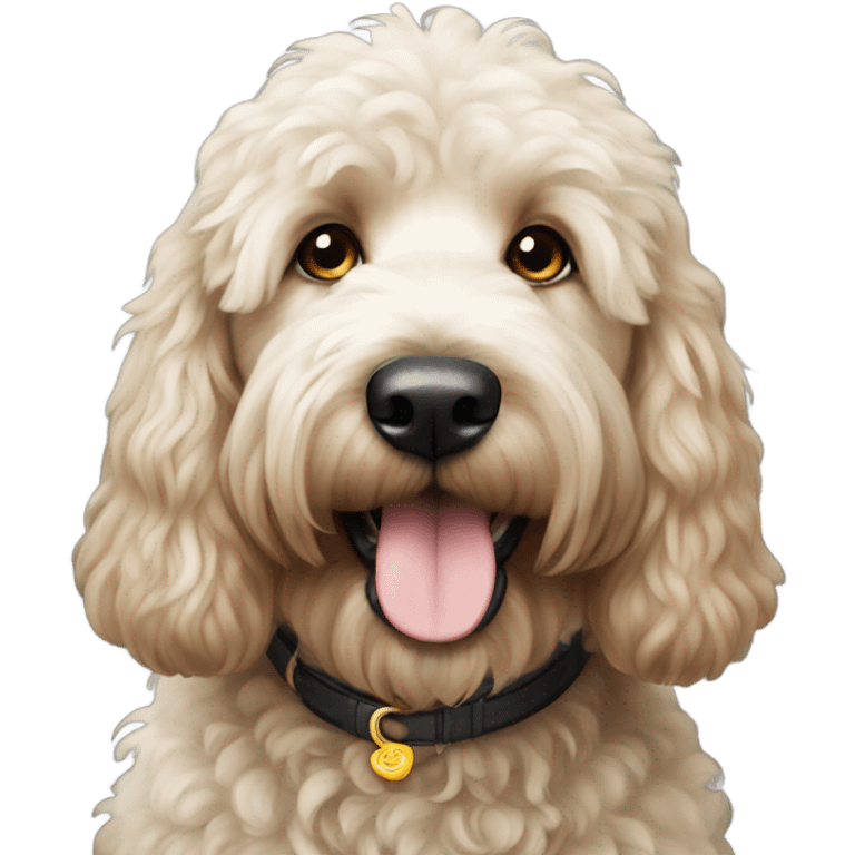 Black golden doodle in Korea emoji