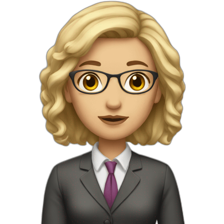 women, dirty blond hair, teacher emoji