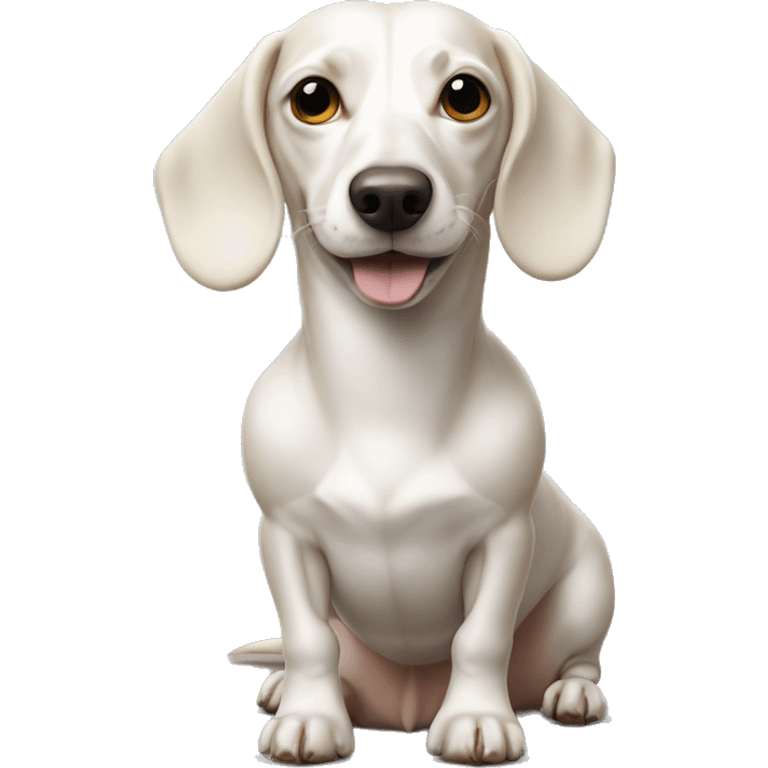 White Weiner dog  emoji