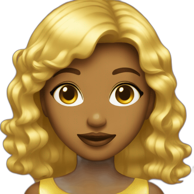 gold pretty girl disco emoji