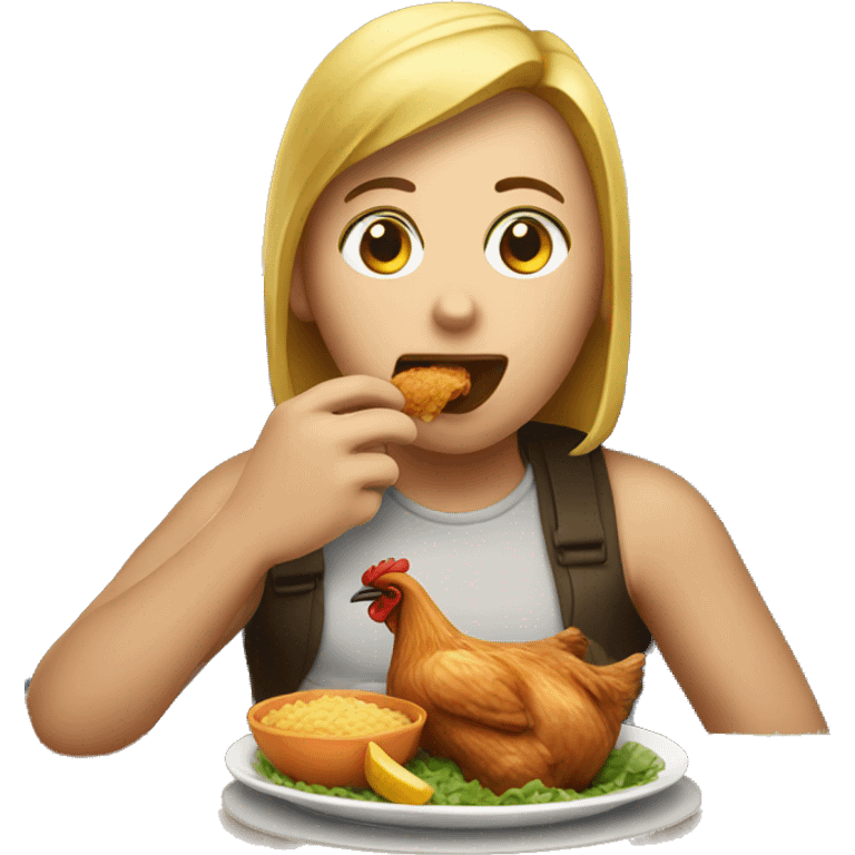  person eating chicken  emoji