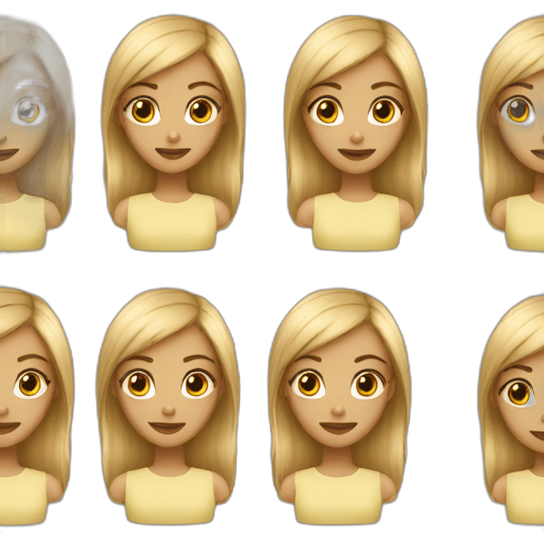 girl black and blonde hair emoji