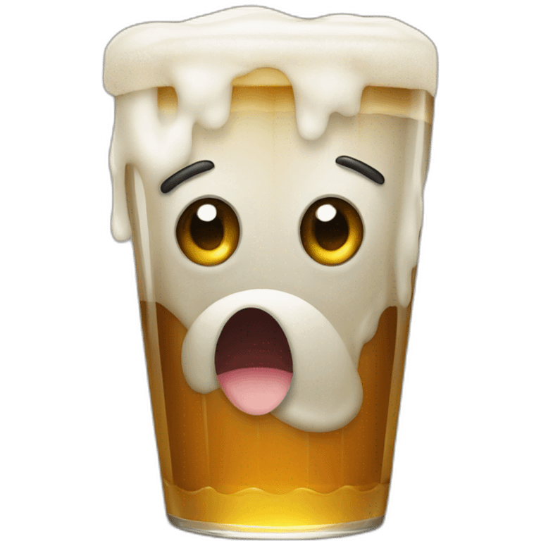 a pint of beer with eyes popping emoji