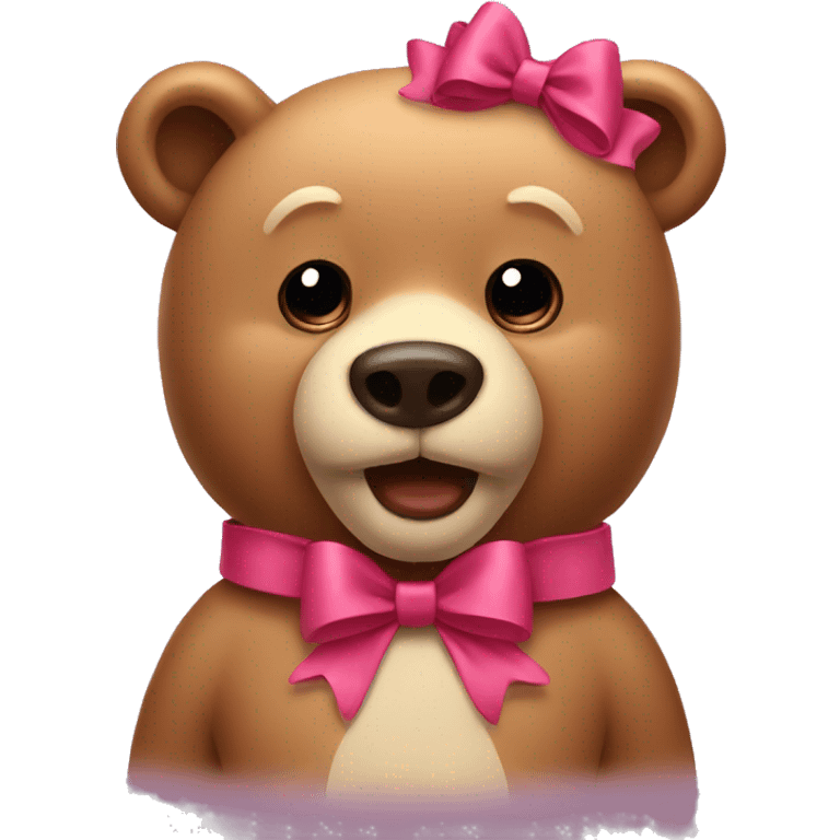 Bear with bows emoji