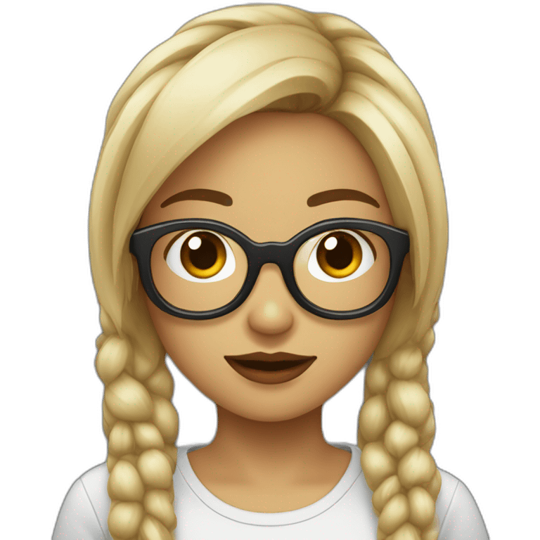 Fille avec lunette et des points noirs sur le visage emoji