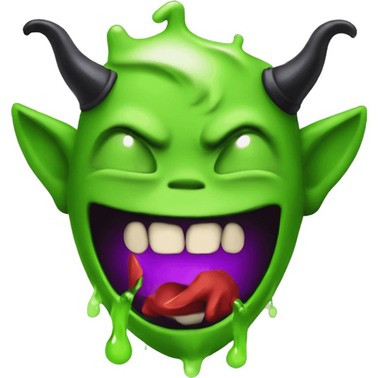 A DEVIL EMOJI WITH WATERING MOUTH emoji