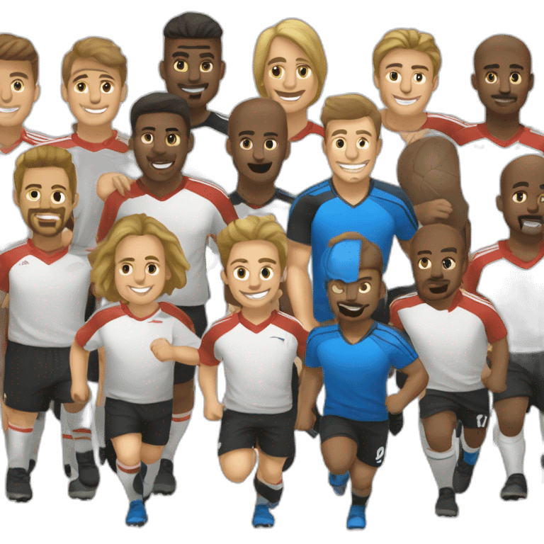 Équipe de foot qui a gagné un match  emoji