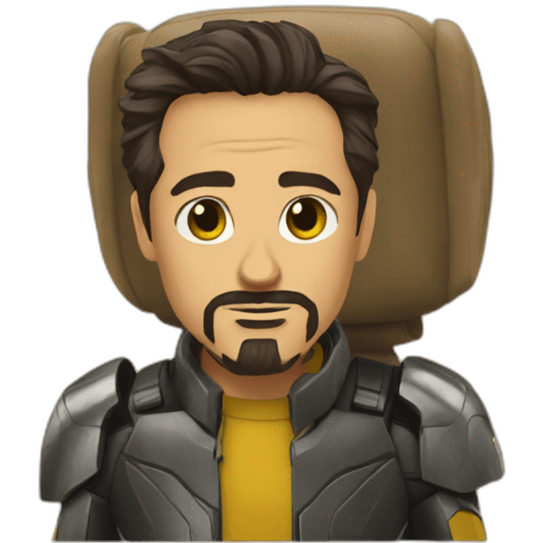 Tony Stark with yellow background emoji