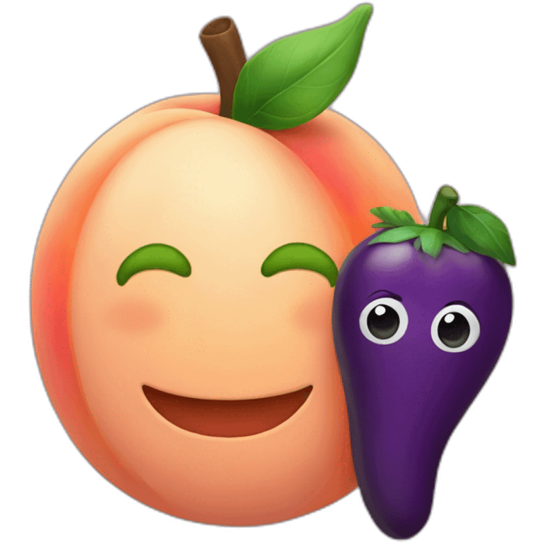 Peach and eggplant emoji