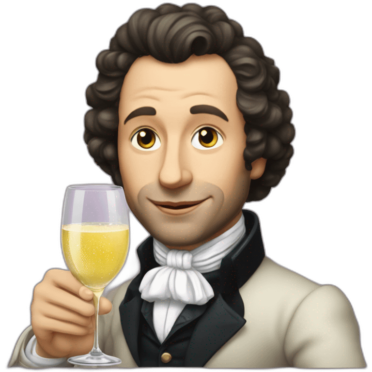 pushkin with a glass of champagne in his hand emoji