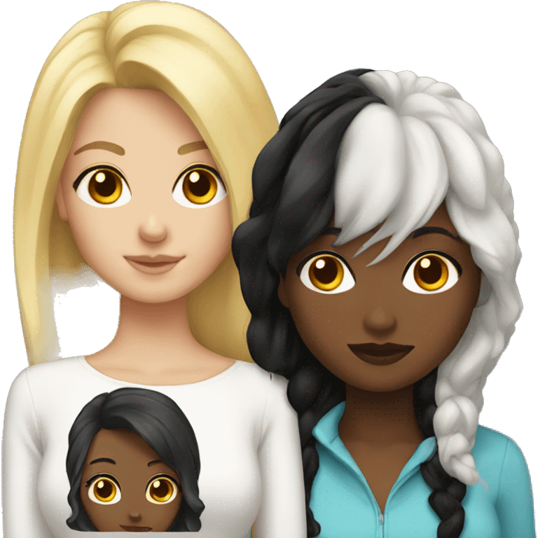 blonde and black hair portrait emoji