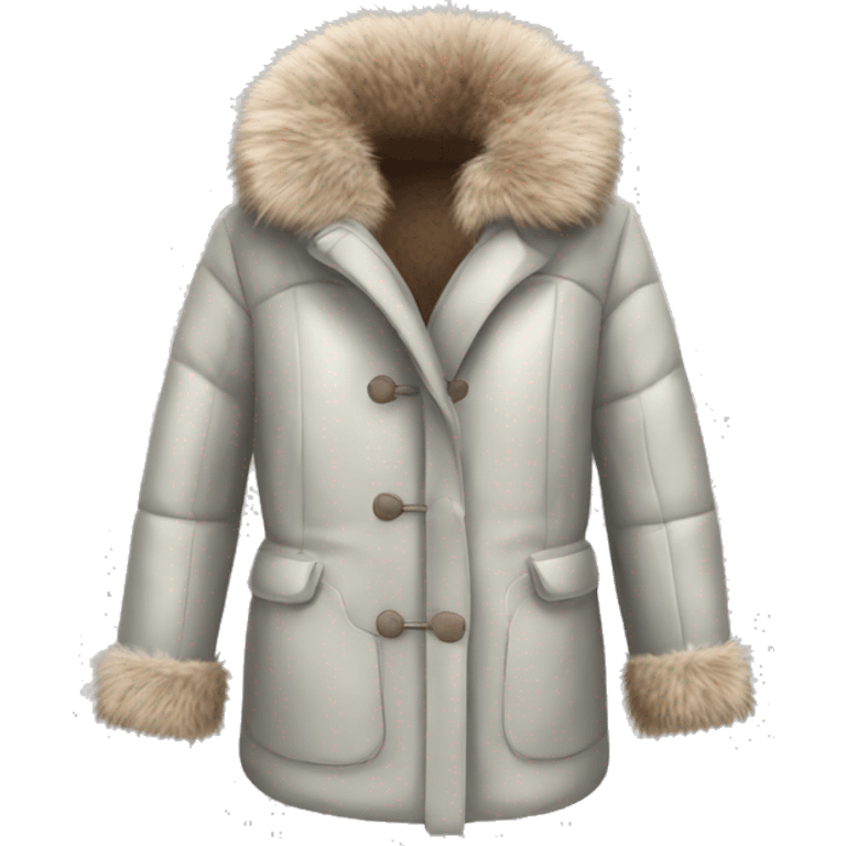 fur winter coat product, clothes, isolated emoji