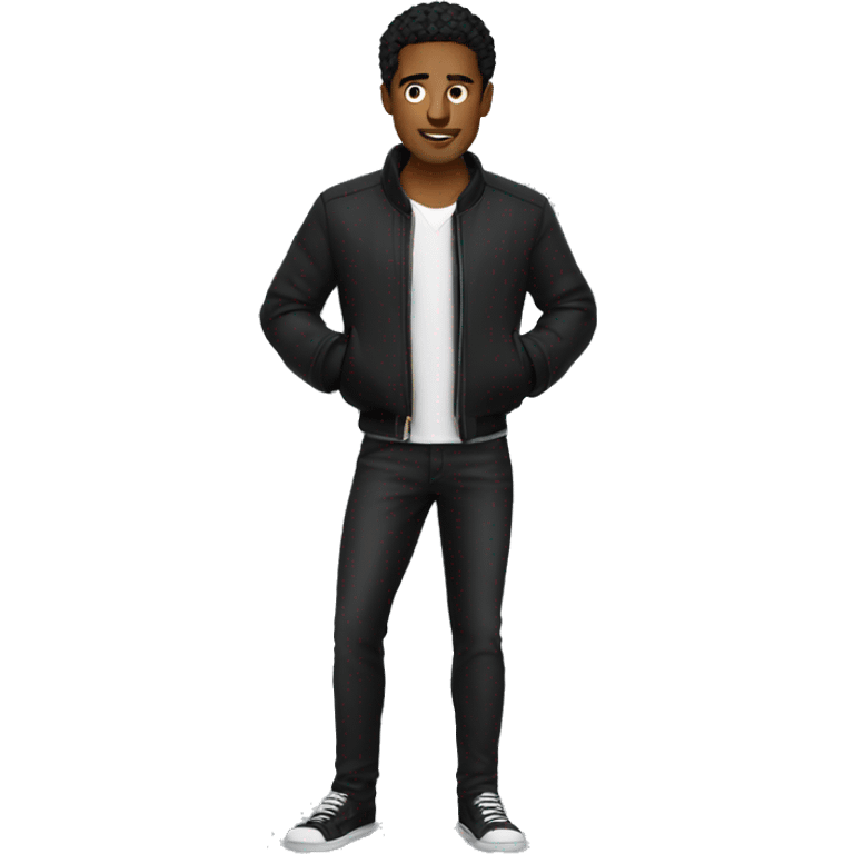 cool guy with black jacket emoji