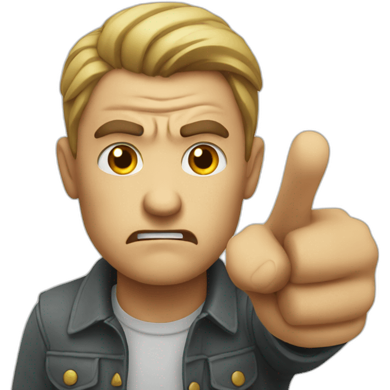 Angry man pointing towards you emoji