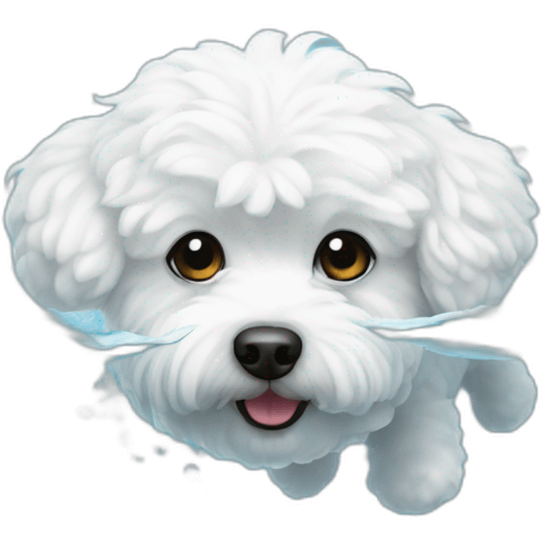 Bichon frisé swimming emoji