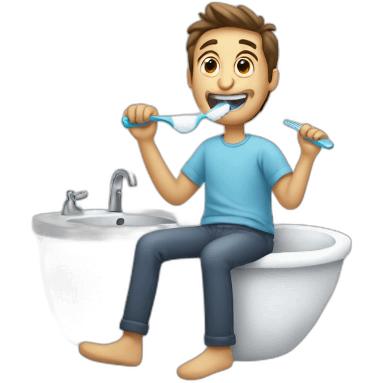 Guy brushing teeth emoji