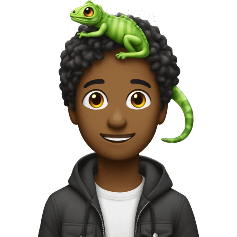 a 22 year old boy metisse with a cameleon emoji