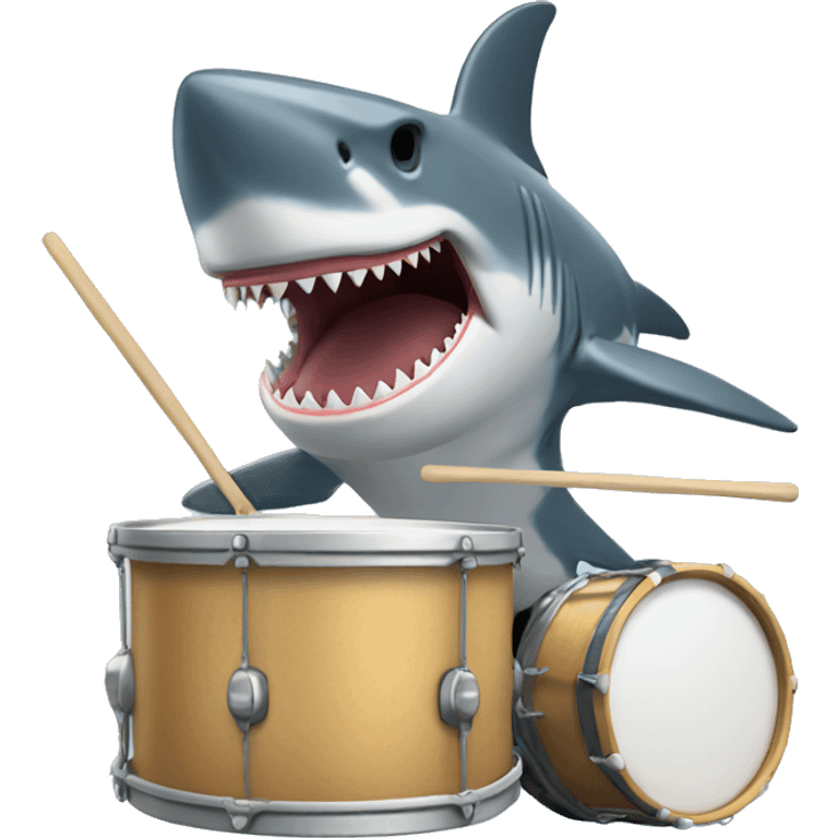 shark playing drums emoji