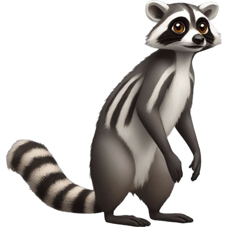 Raccoon-Lemur-hybrid full body emoji