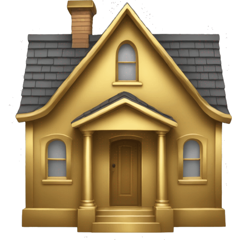 A simple house of solid, gleaming gold. emoji