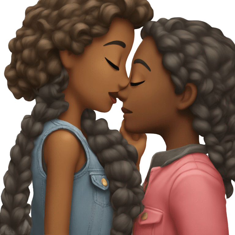 girl and girl kiss emoji