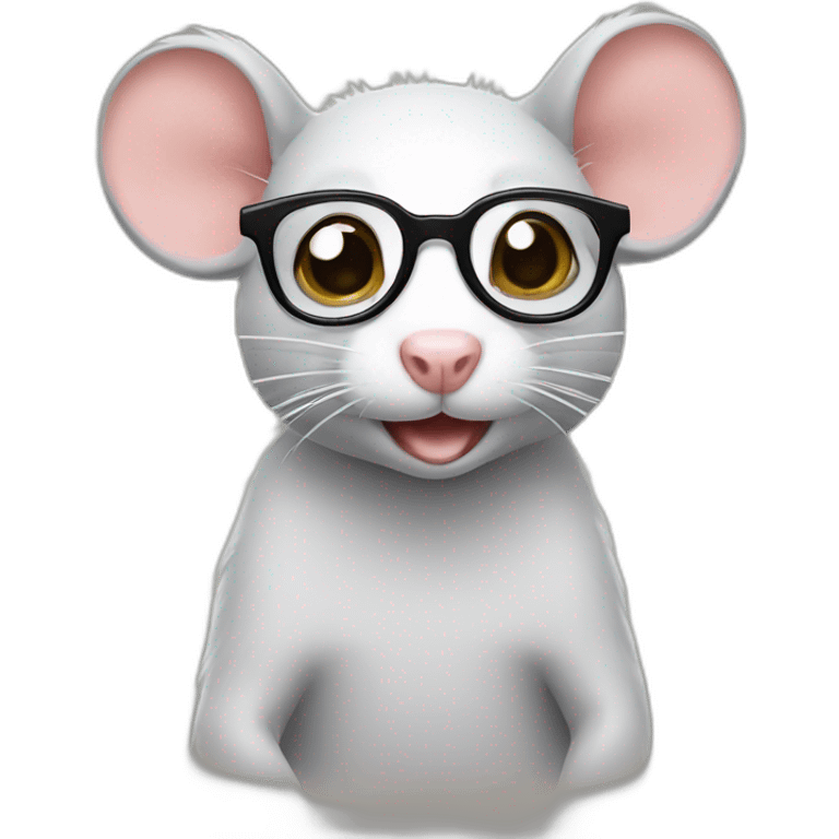 Rat with glasses emoji