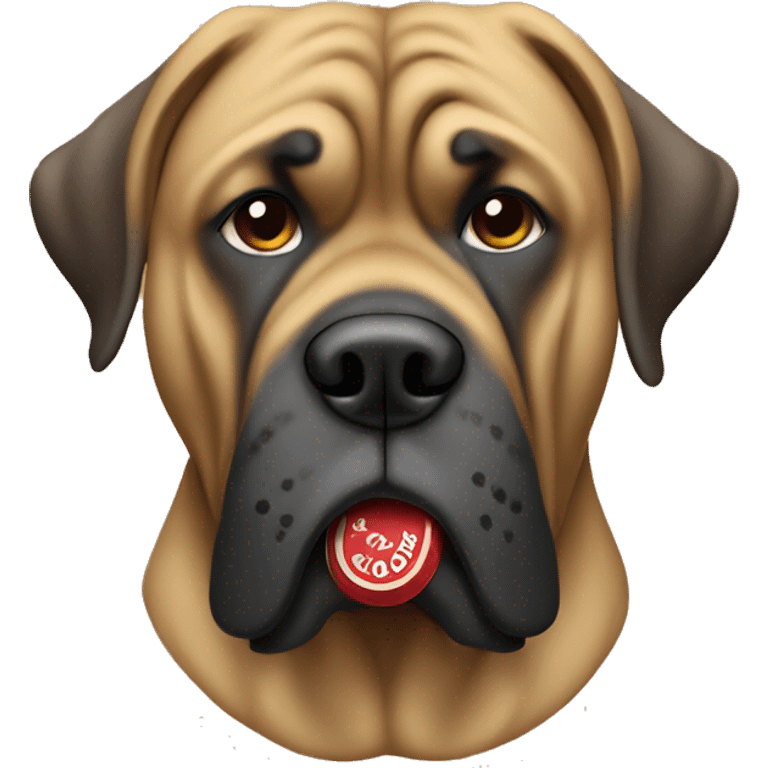 Mastiff holding a cigaratte emoji