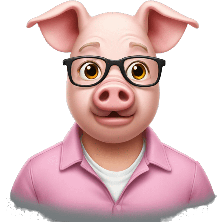 a pig nerd hybrid emoji