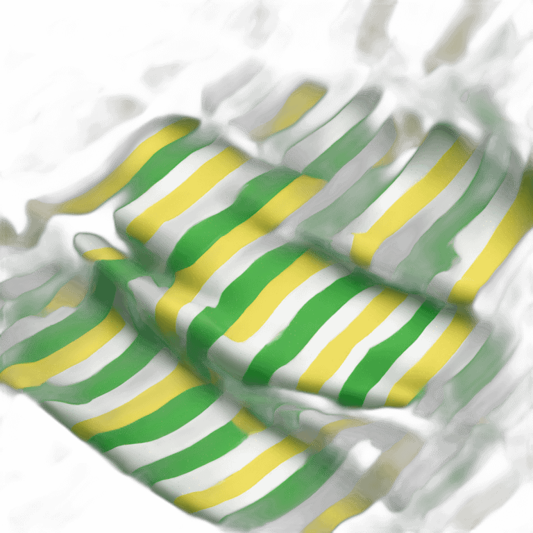 Generate an image of a flag with three horizontal stripes in the colors yellow, white, and green emoji