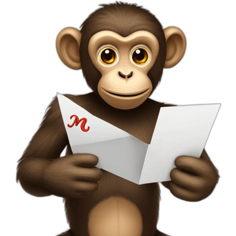 M monkey with a letter M emoji