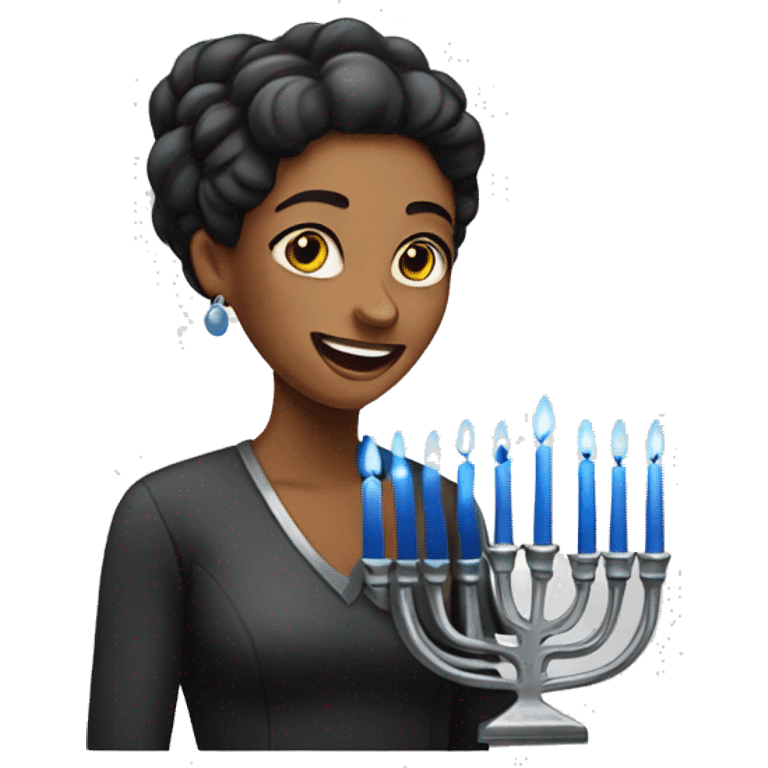 Woman with menorah  emoji