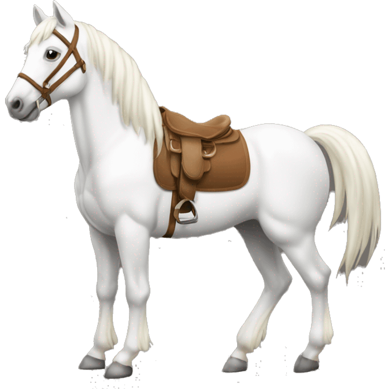 Caballo blanco sobre sus patas traseras emoji