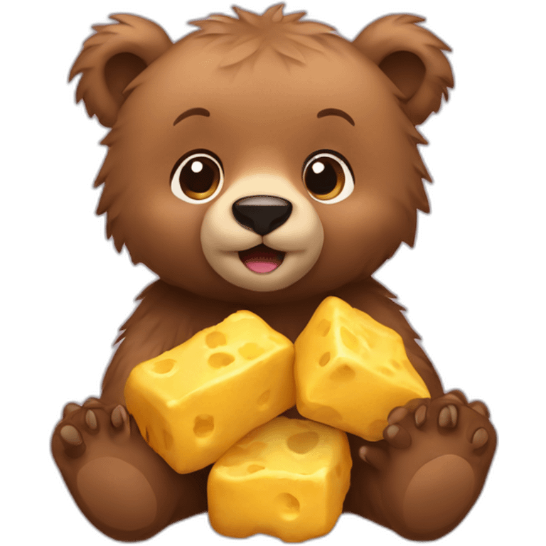 baby grizzly bear with nuggets emoji