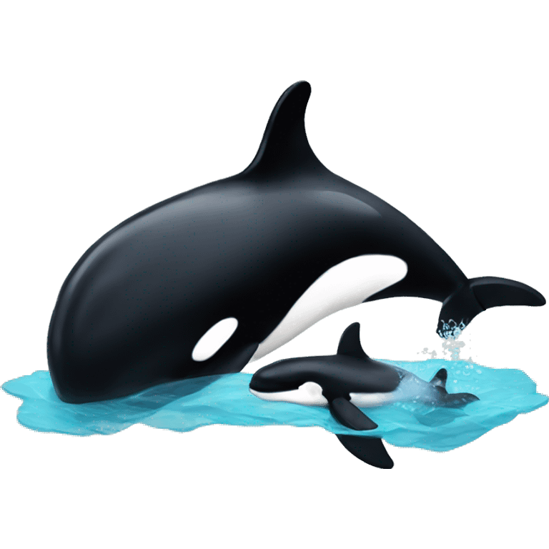 Orca with a baby  emoji