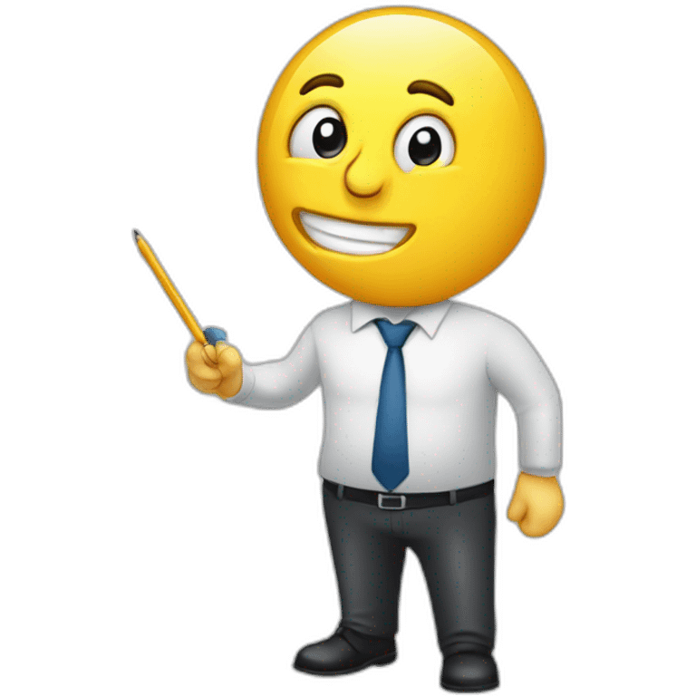 bussines man near flipchart emoji