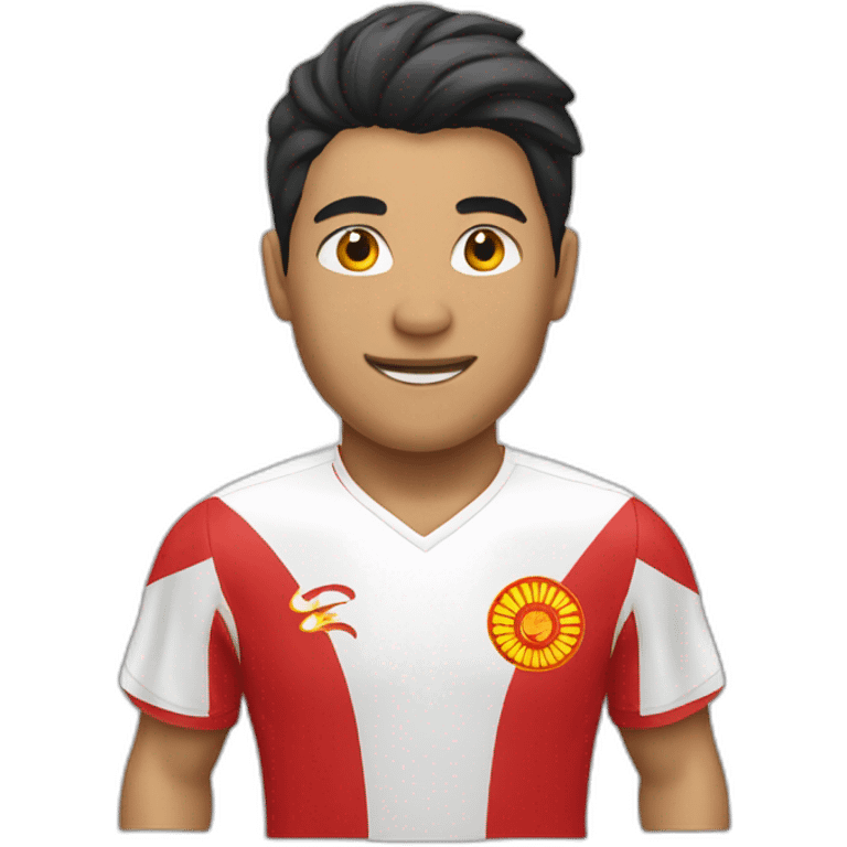 Soccer's player with the flag of kyrgyzstan emoji