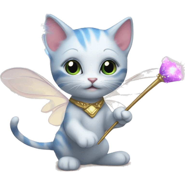 Kitten fairy with a wand emoji