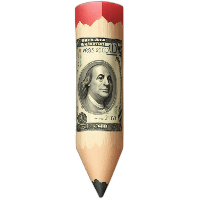 pencil drawing a dollar emoji