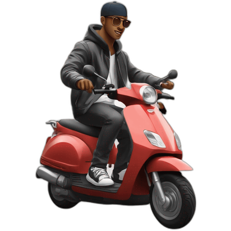 Le rappeur jul sur un scooter emoji