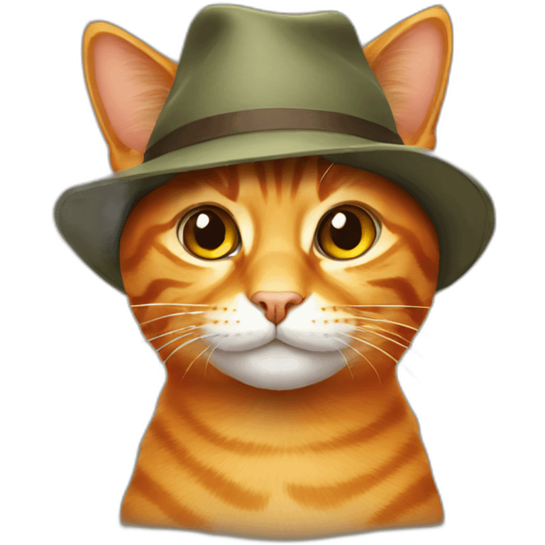 Orange cat with hat emoji