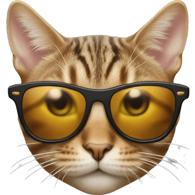 Tabby cat with sunglasses emoji