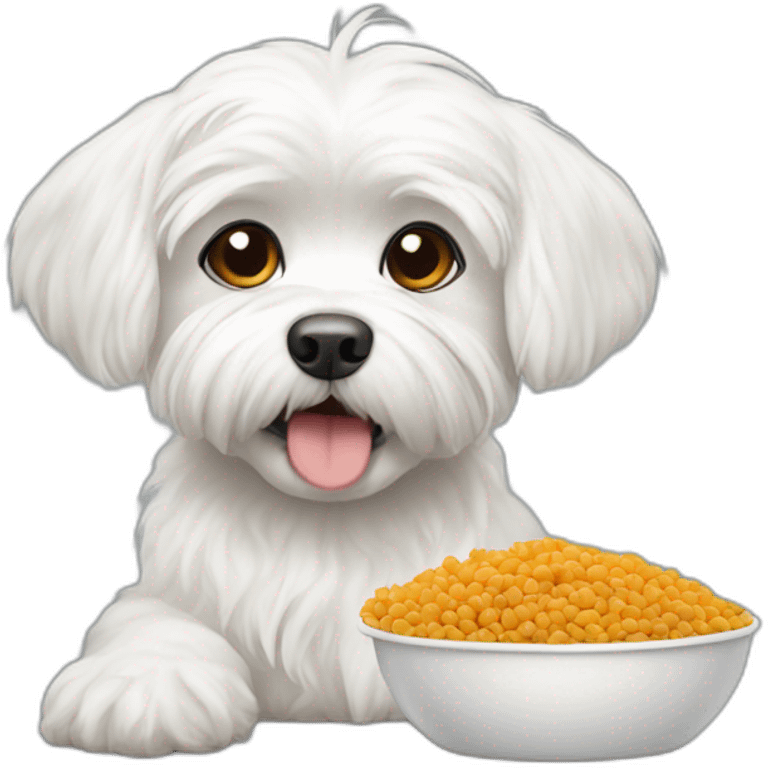 Maltese eat dog food emoji