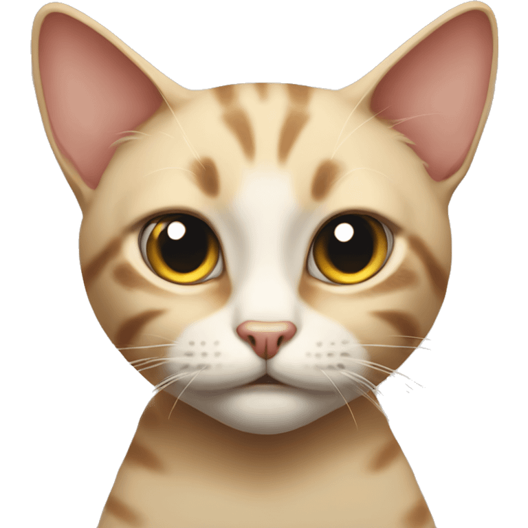 Abyssian cat with stupid face emoji