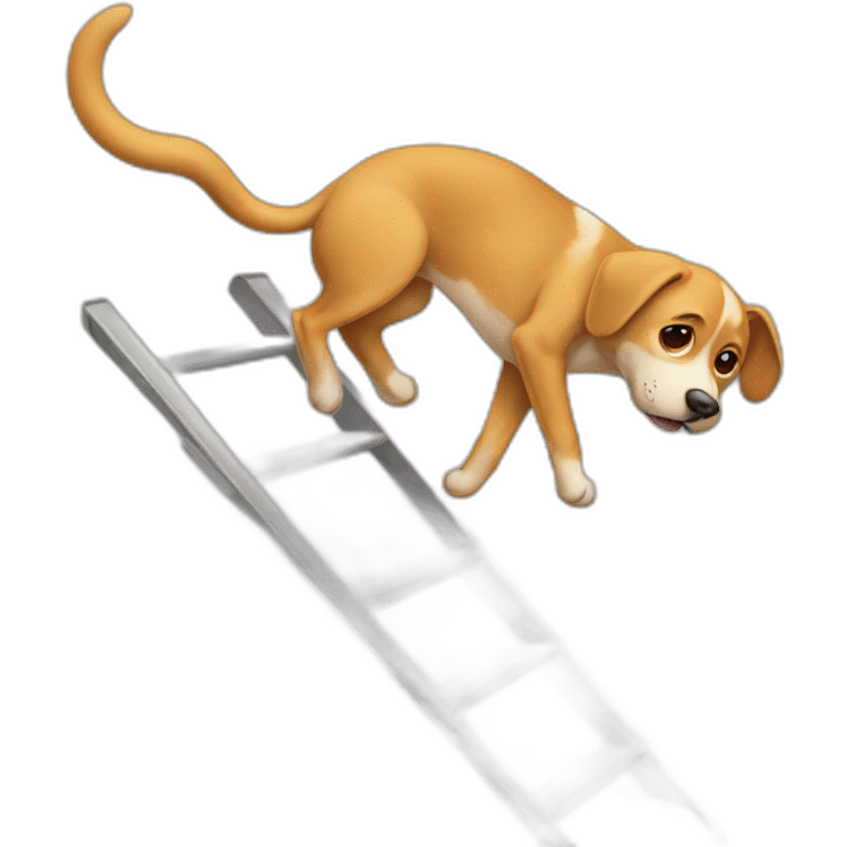 dog falling down from ladder emoji