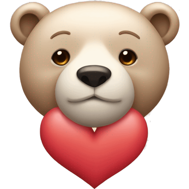 Heart with a bear emoji